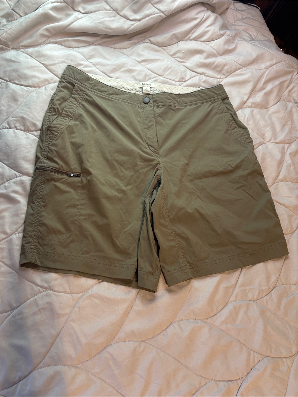 L.L. Bean Olive Outdoor Hybrid Shorts